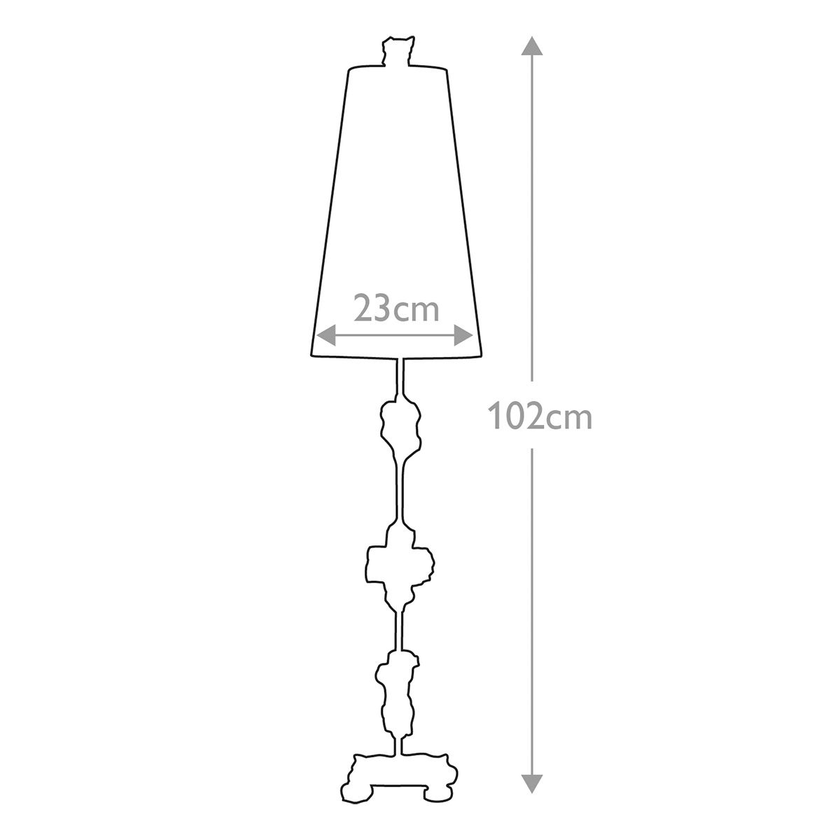 Fragment 1-flammige Tischlampe - Gealtertes Silber