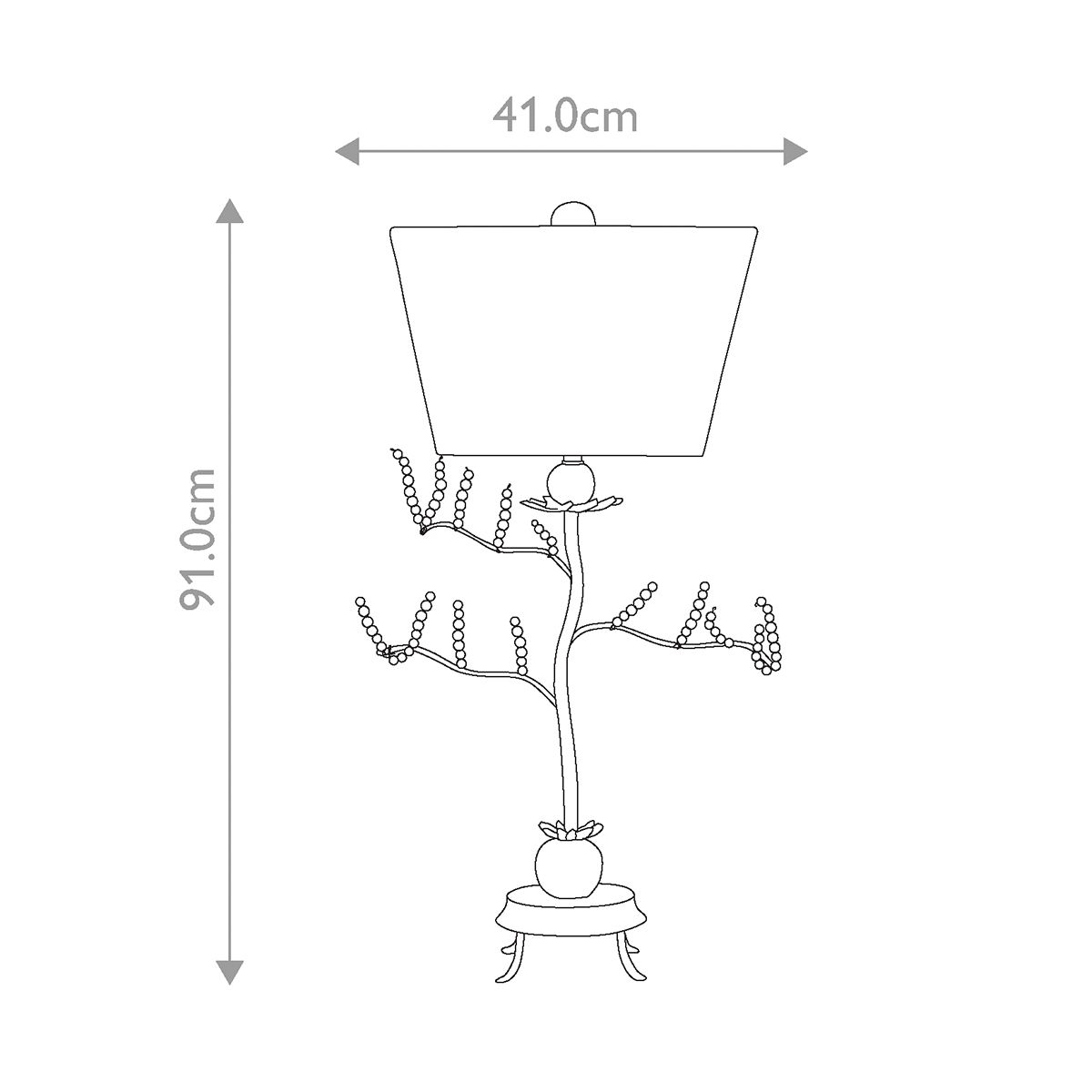 Tischlampe Kristal mit 1 Licht, Kitt und Blattgold mit Kitt und Schirm aus Säurewäsche