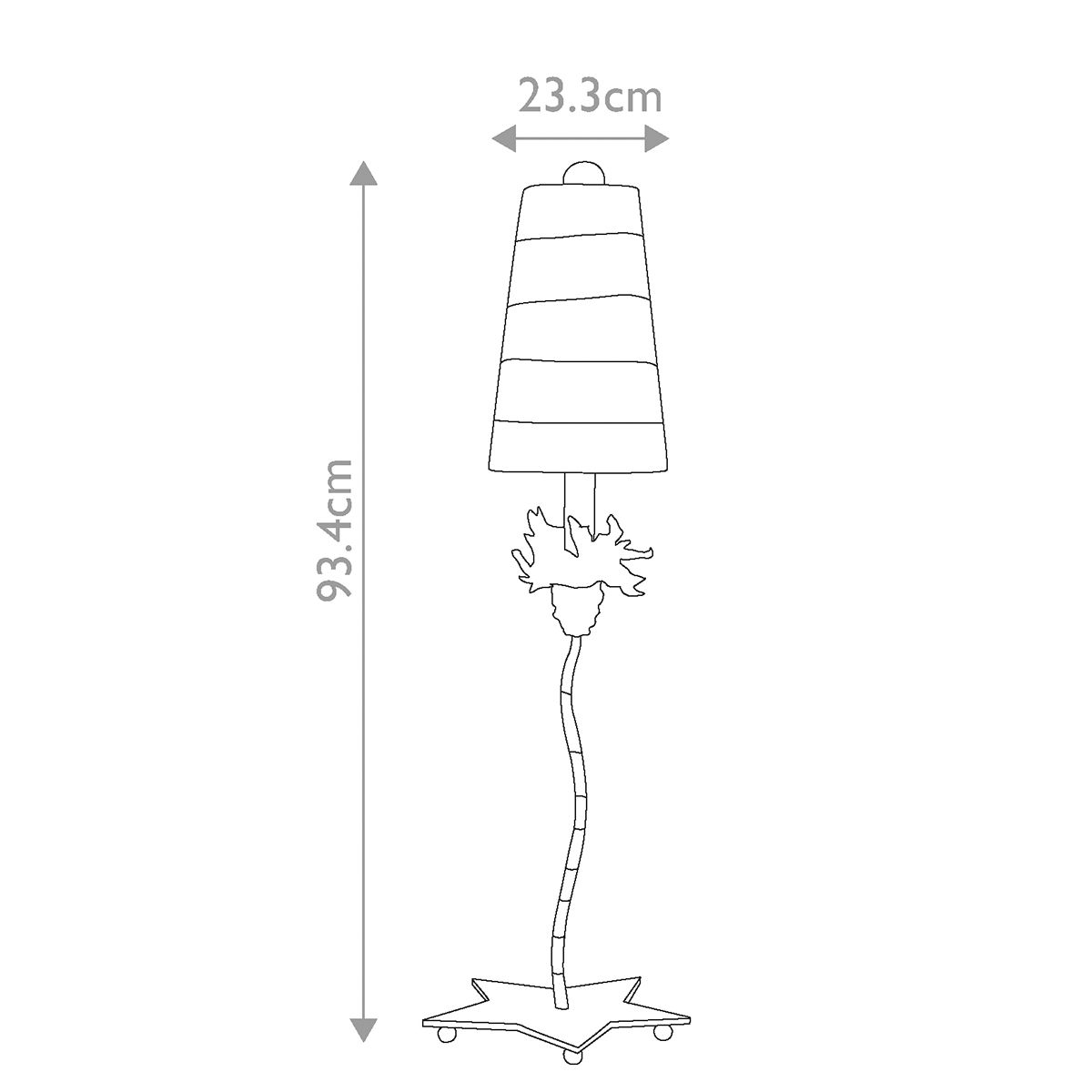 La Fleur 1-flammige Tischlampe - Blattgold mit schwarzen und taupefarbenen Streifen