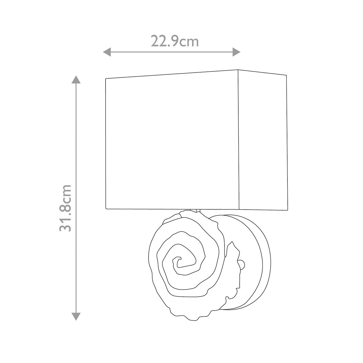 Große Wandleuchte „Swirl“ 1 l, Blattgold