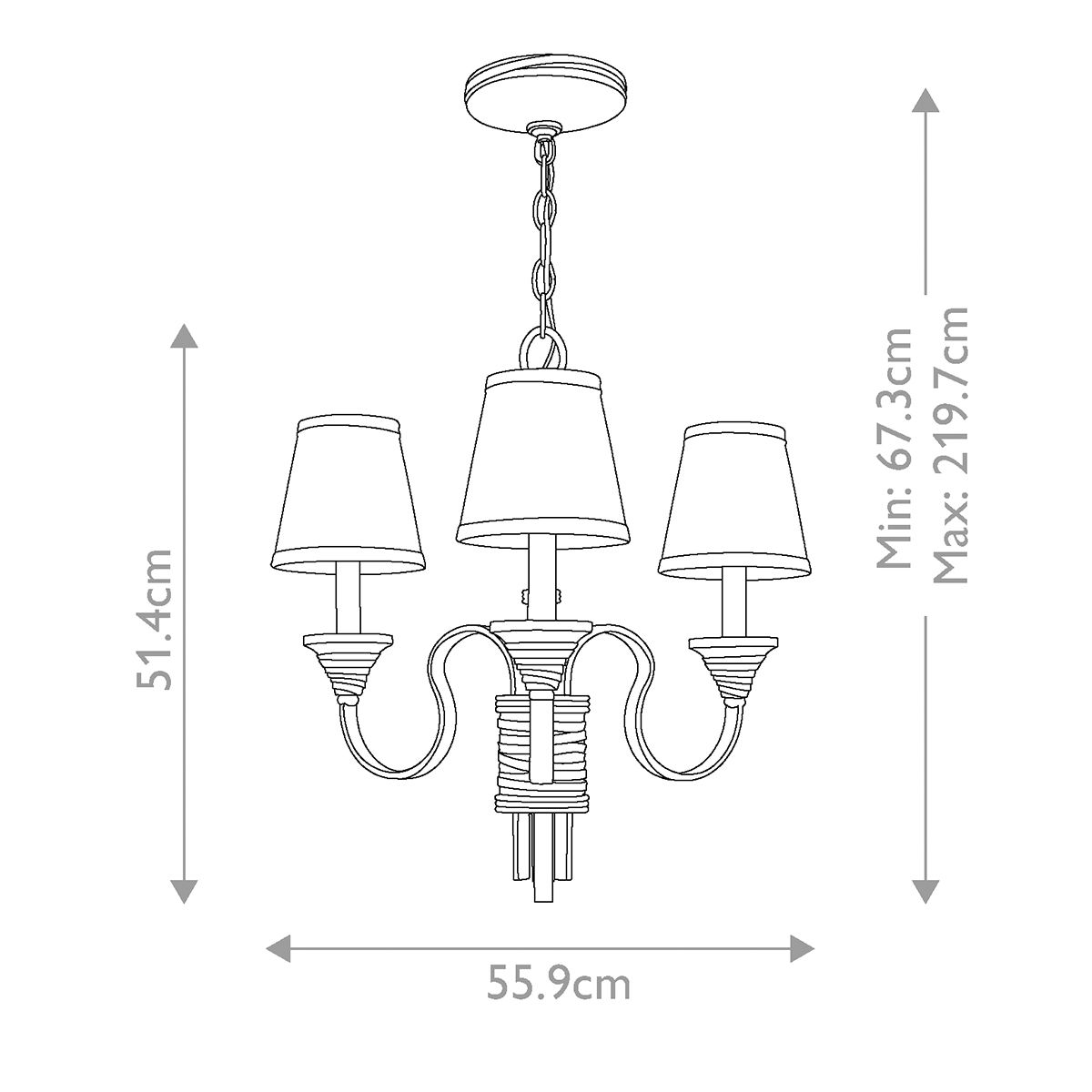 Kronleuchter Arbor Creek mit 3 Lichtern – Arbor Bronze