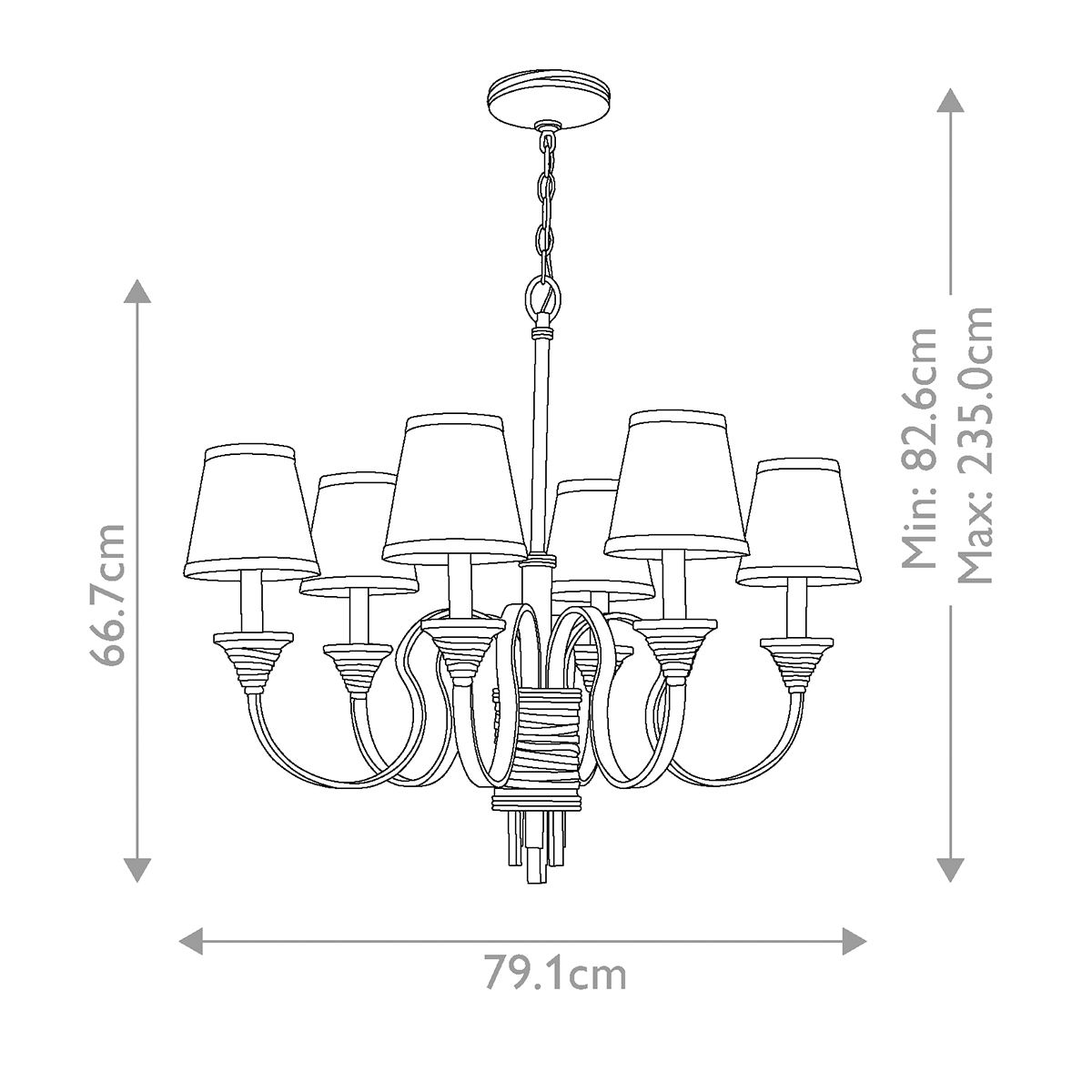 Kronleuchter Arbor Creek mit 6 Lichtern, Arbor Bronze