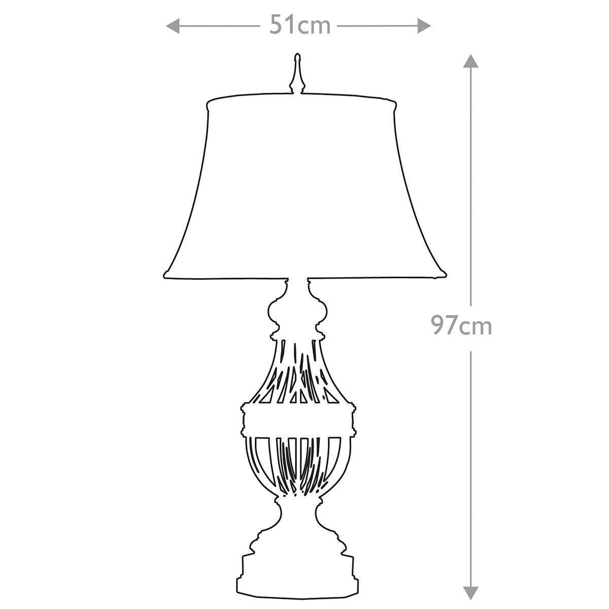 Tischlampe Augustine mit 1 Lampe, Antikbraun mit elfenbeinfarbenem Schirm