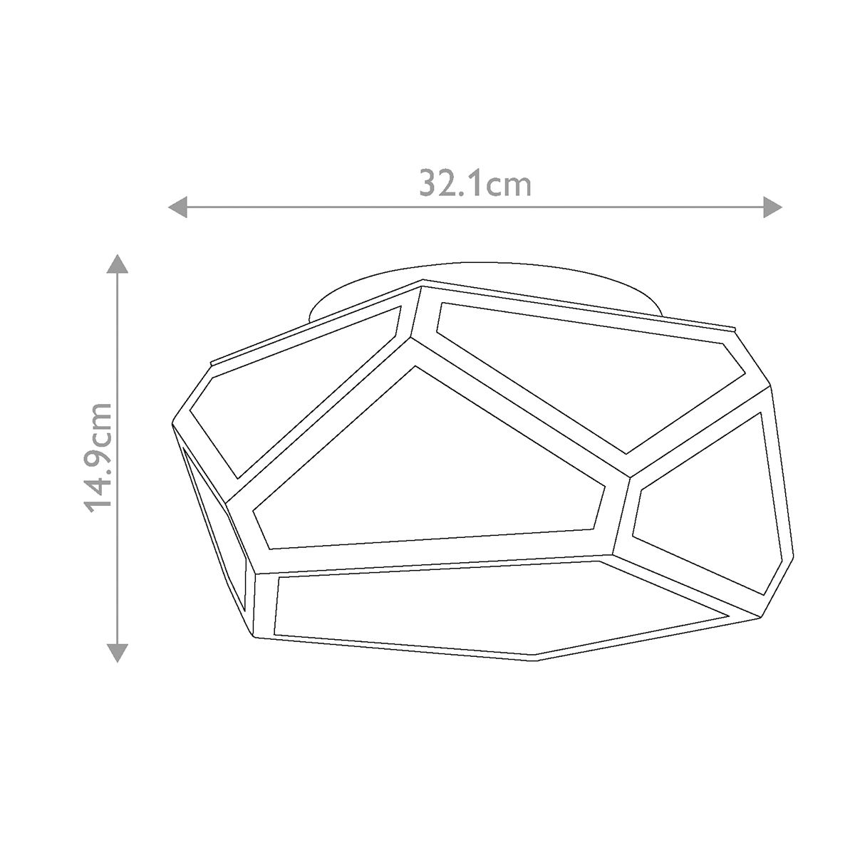 Diamond Deckenleuchte, 2-flammig, Nickel poliert