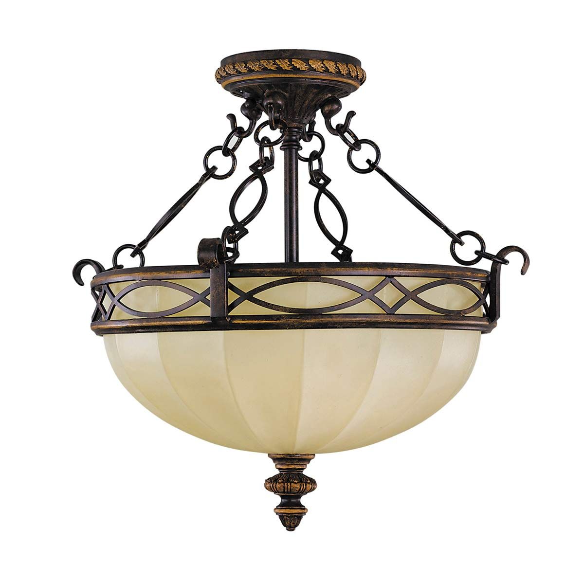 Drawing Room 2 Light Flush - Walnuss im traditionellen Edwardianischen Stil