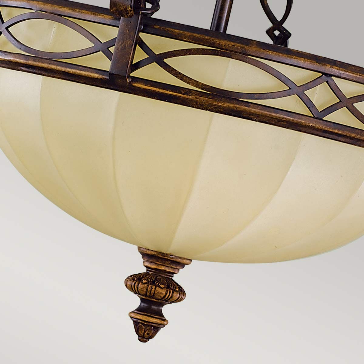 Drawing Room 2 Light Flush - Walnuss im traditionellen Edwardianischen Stil