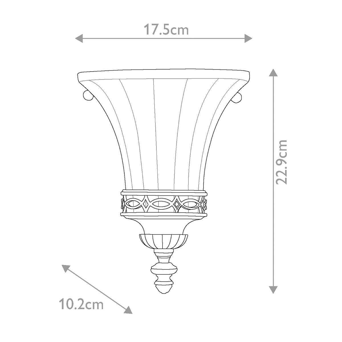 Drawing Room 1-flammige Wandleuchte – Walnuss im traditionellen Edwardianischen Stil