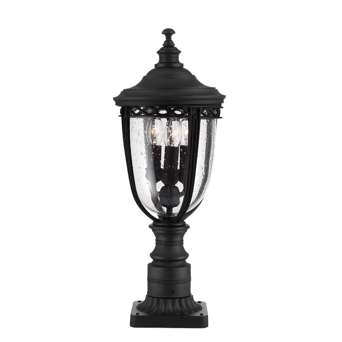 English Bridle 3 Light Medium Pedestal - Schwarz