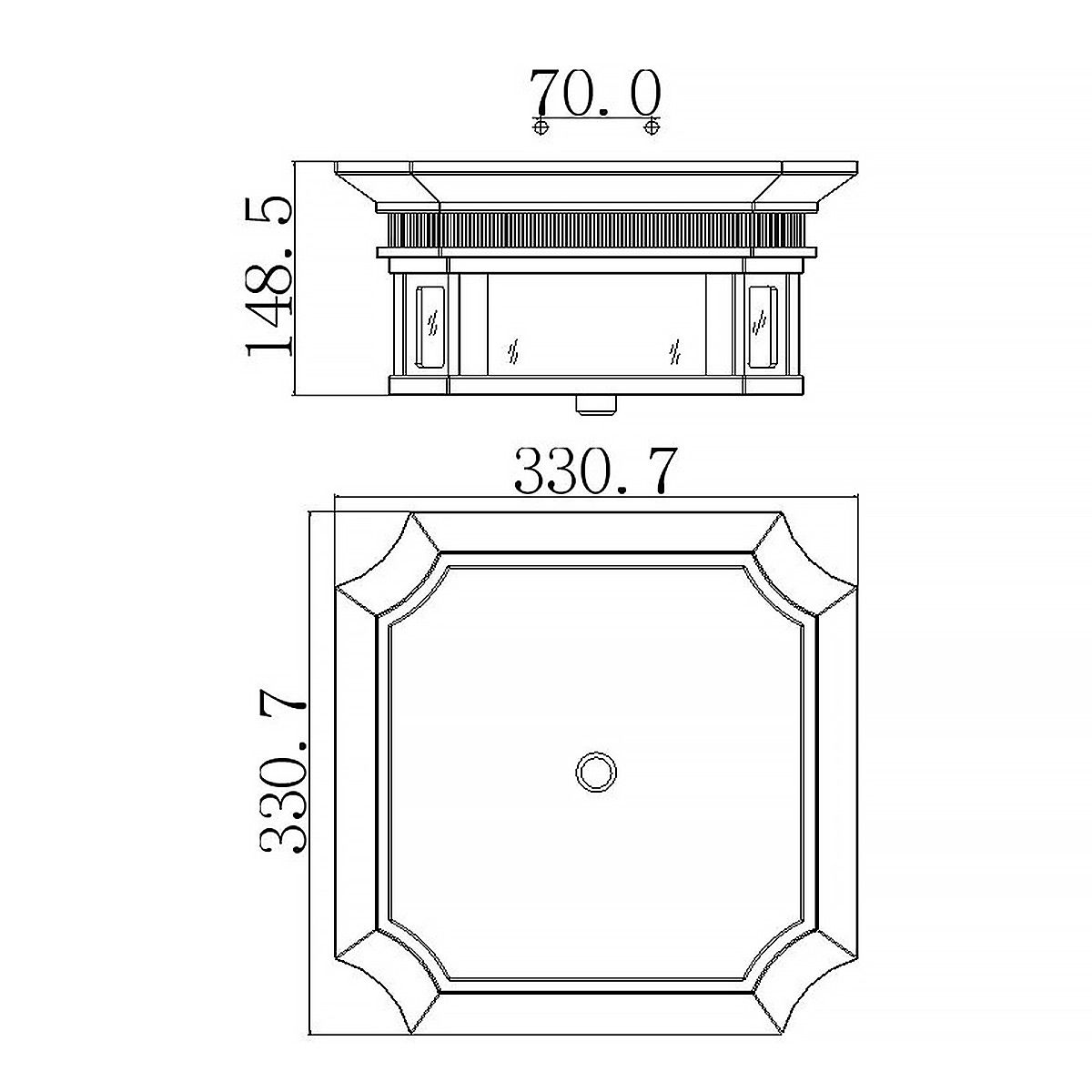 Federal 2-flammige Außenlaterne - Vergoldete Bronze