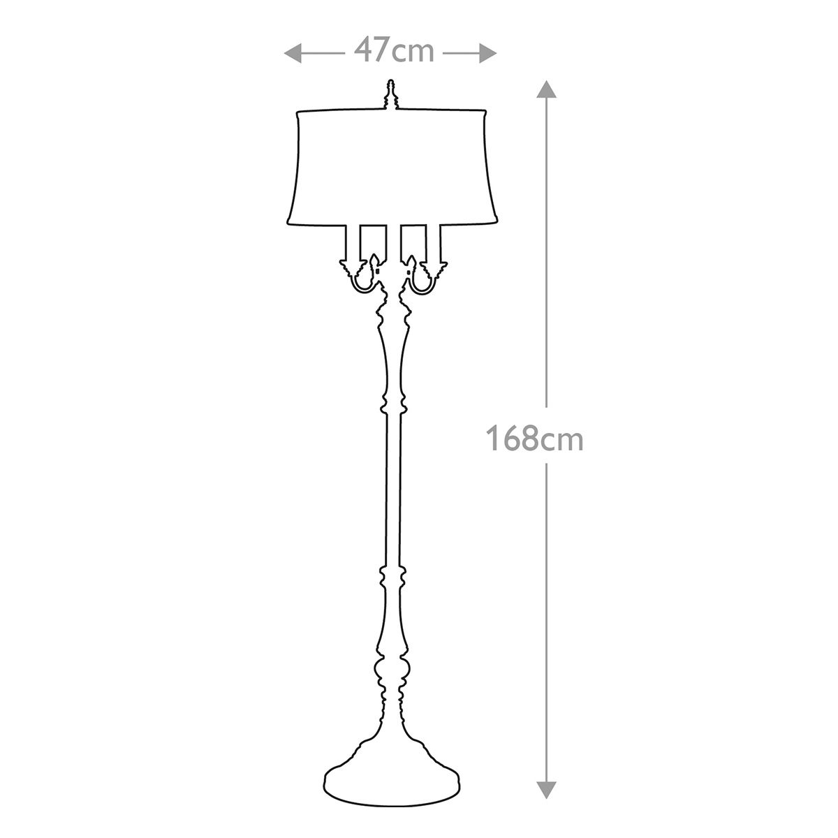 Gibson 4-flammige Stehlampe - Cambridge Crackle mit Desert-Schirm