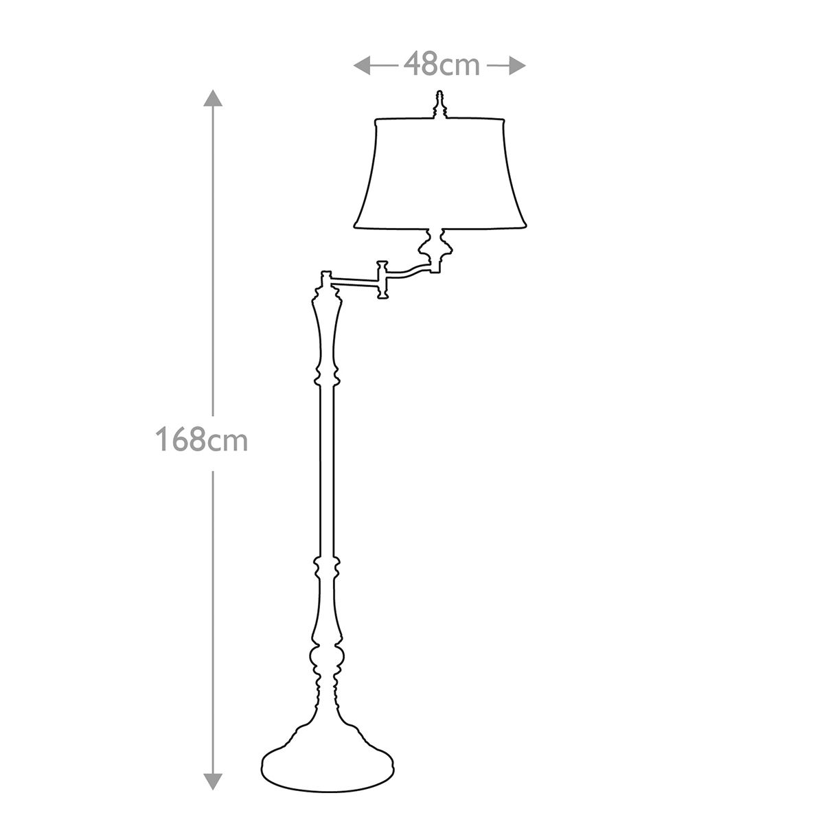 Gibson 1-flammige Stehlampe – Cambridge Crackle mit Desert-Schirm