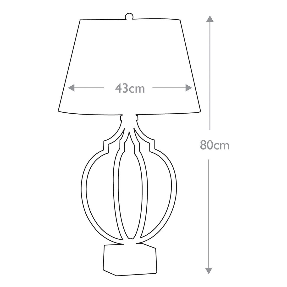 Grandeur 1-flammige Tischlampe - Ebonisiertes Blattsilber/Schwarz