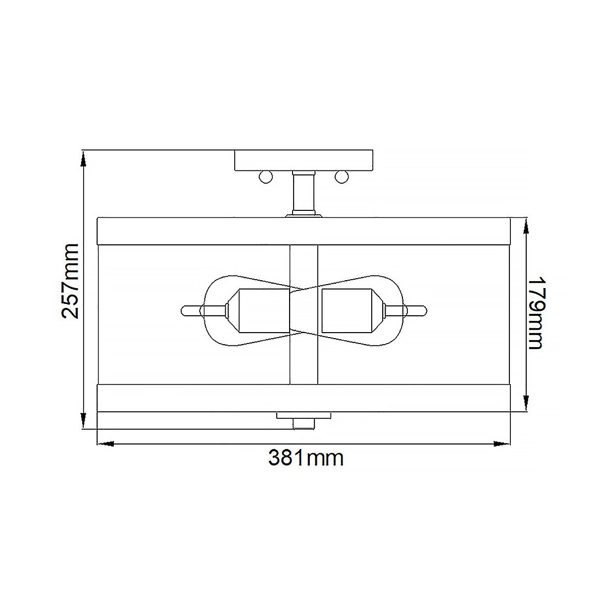 Harrow 2-flammige Halbeinbauleuchte, poliertes Nickel