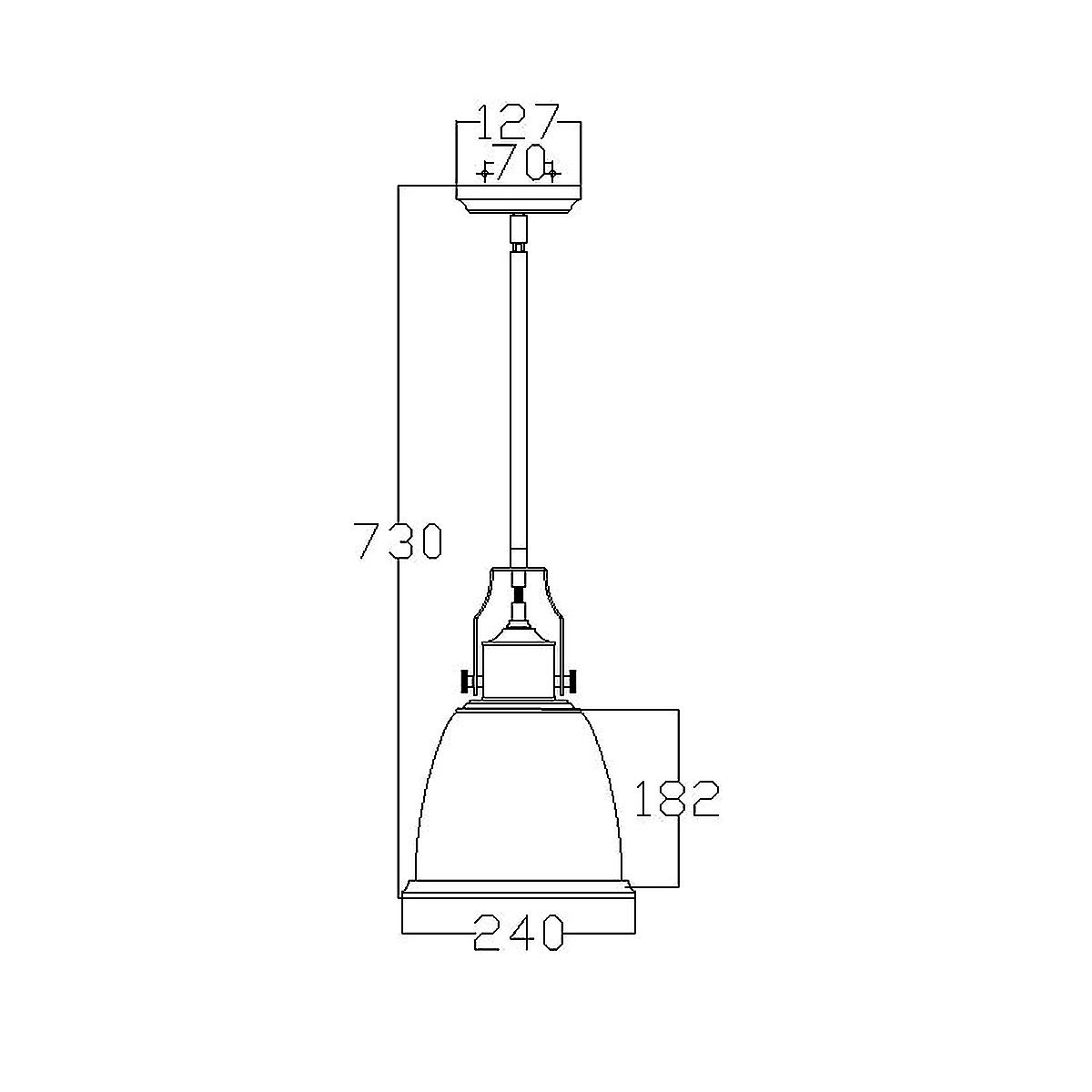 Hobson 1-flammige Pendelleuchte, mittelgroß, gealtertes Messing