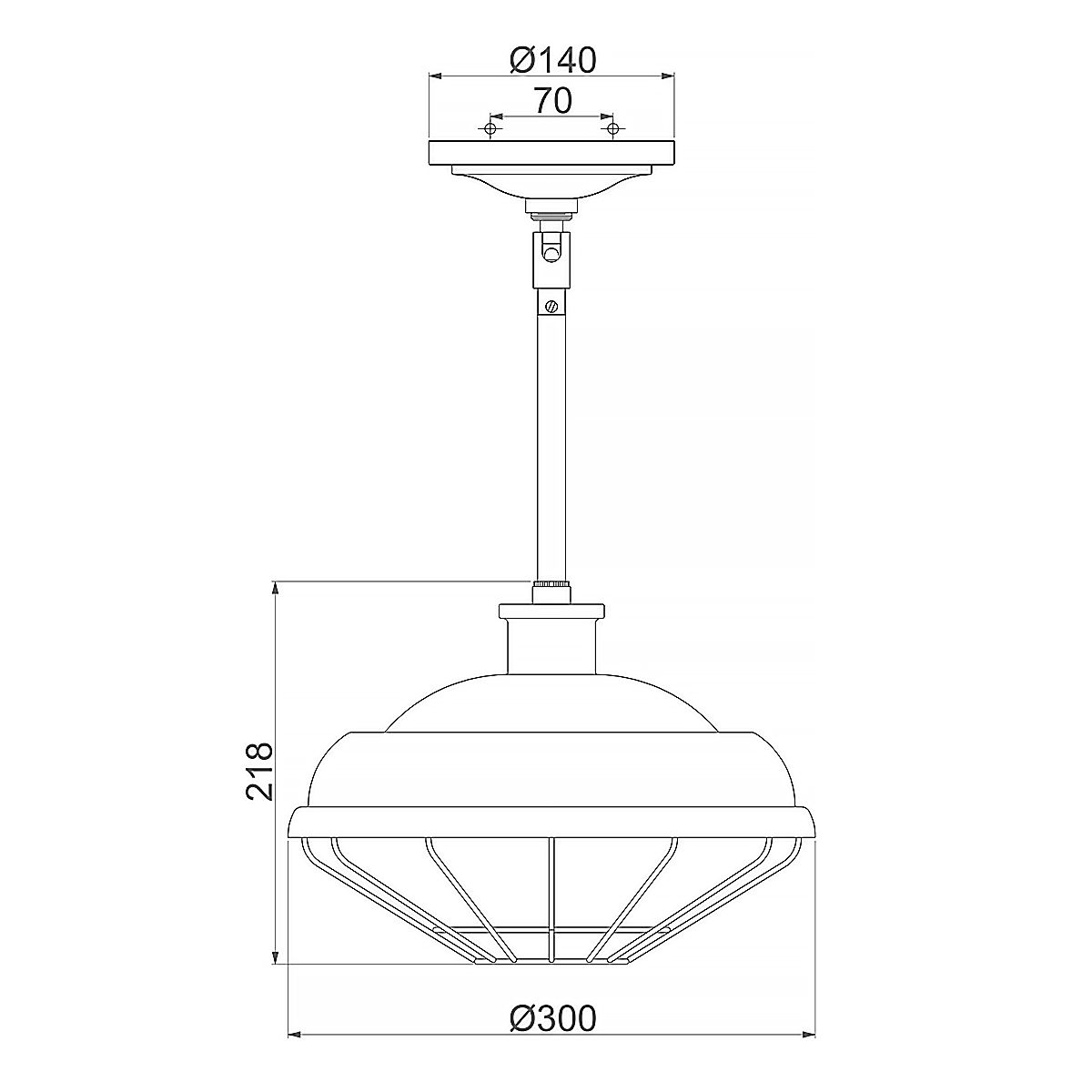 Lennex Pendelleuchte mit 1 Licht, schiefergraues Metall