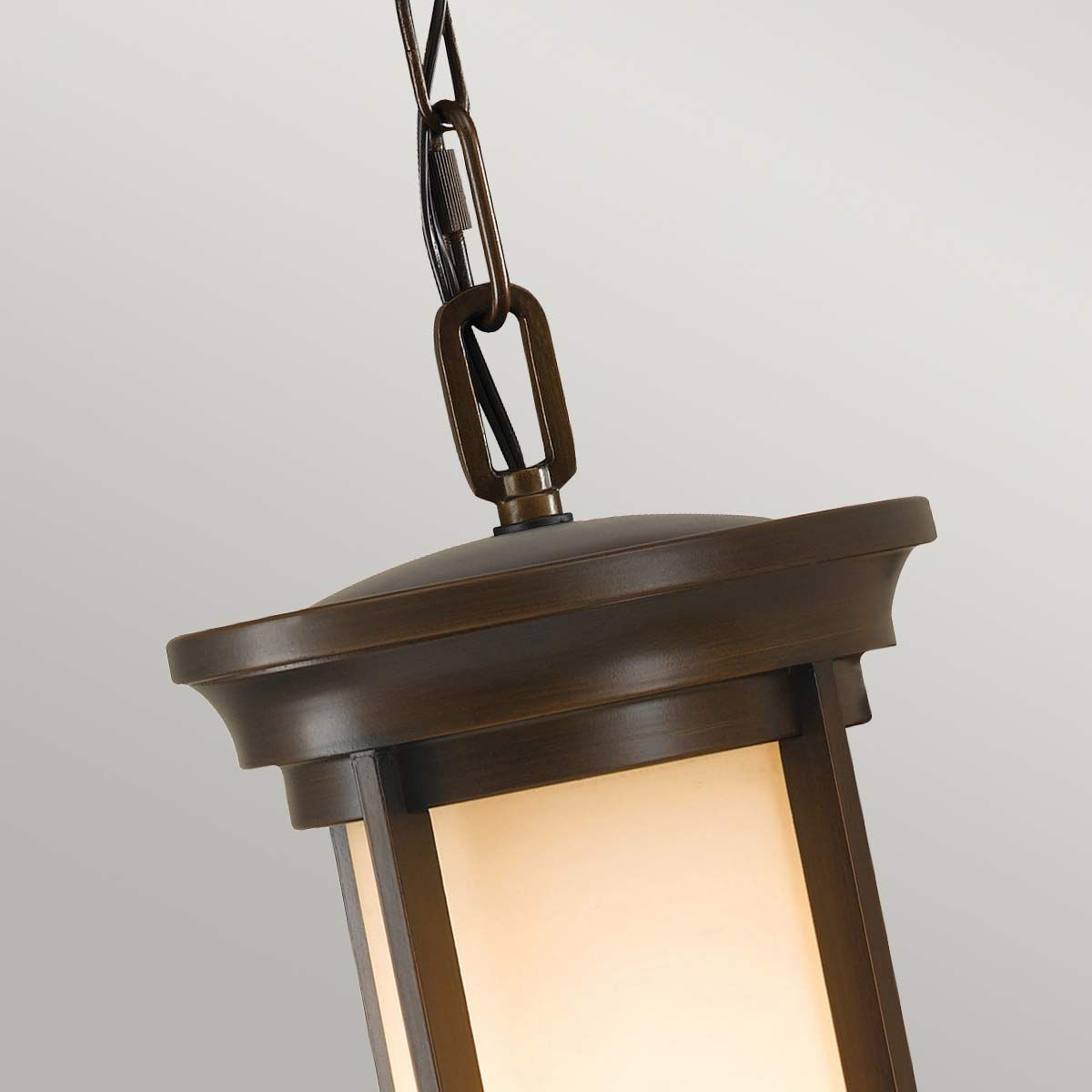 Kleine Kettenlaterne Merrill mit 1 Flamme, Heritage Bronze