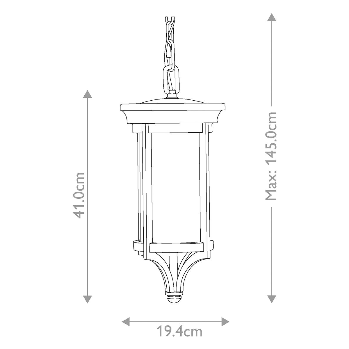 Kleine Kettenlaterne Merrill mit 1 Flamme, Heritage Bronze