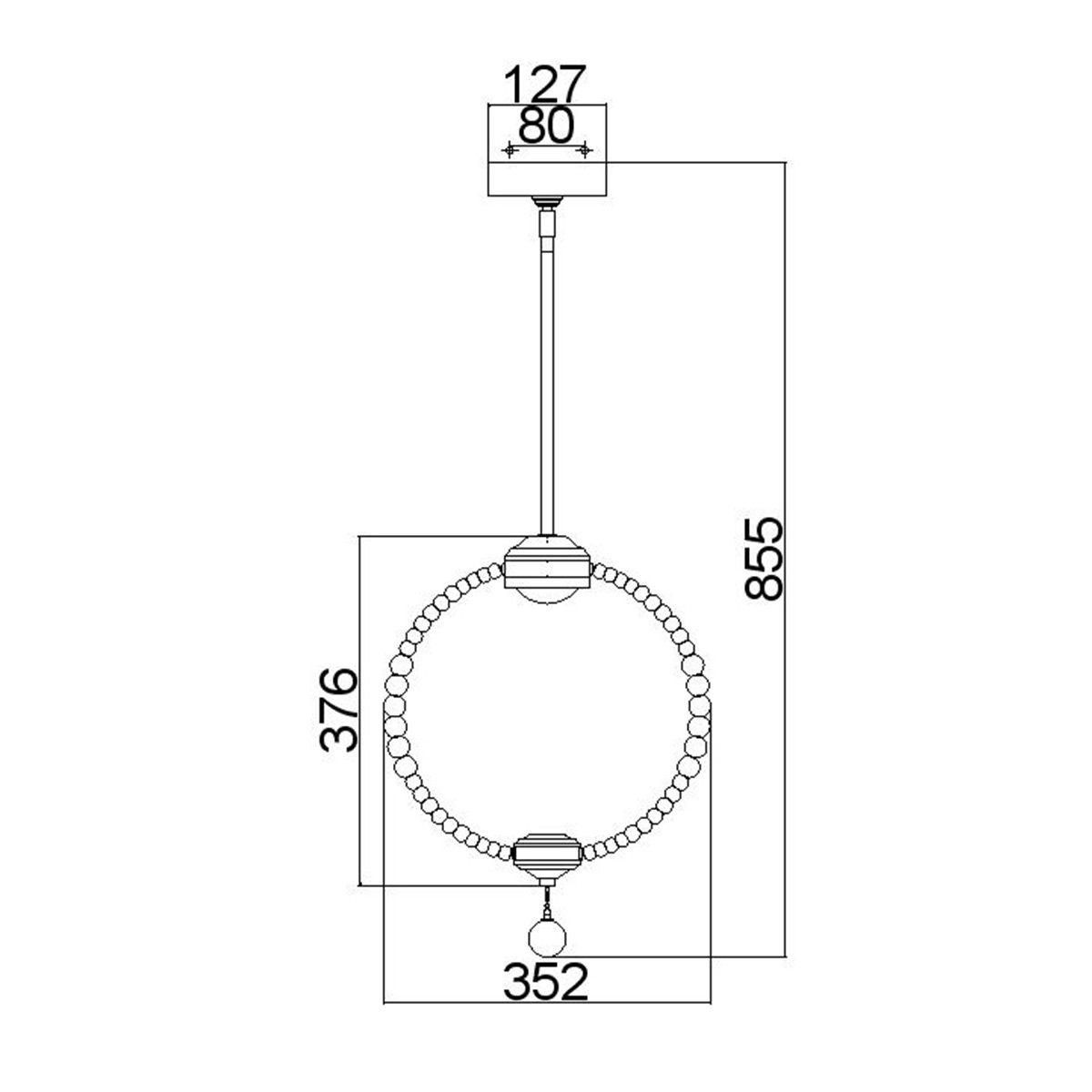 Kleine LED-Pendelleuchte Oberlin - Satiniertes Nickel