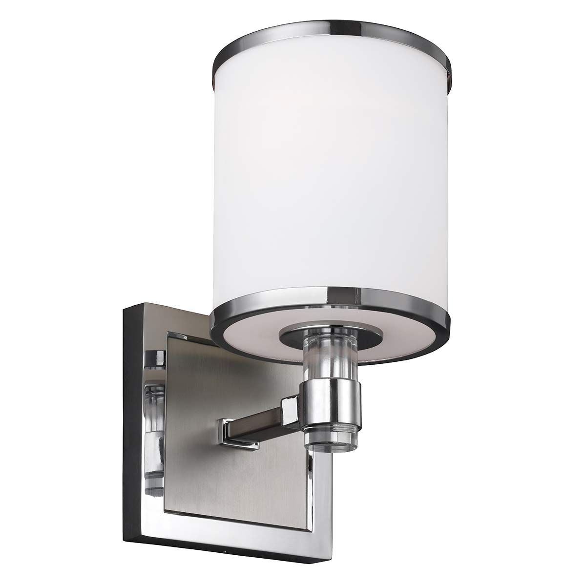 Prospect Park Wandleuchte, 1-flammig, Satin-Nickel mit Chrom