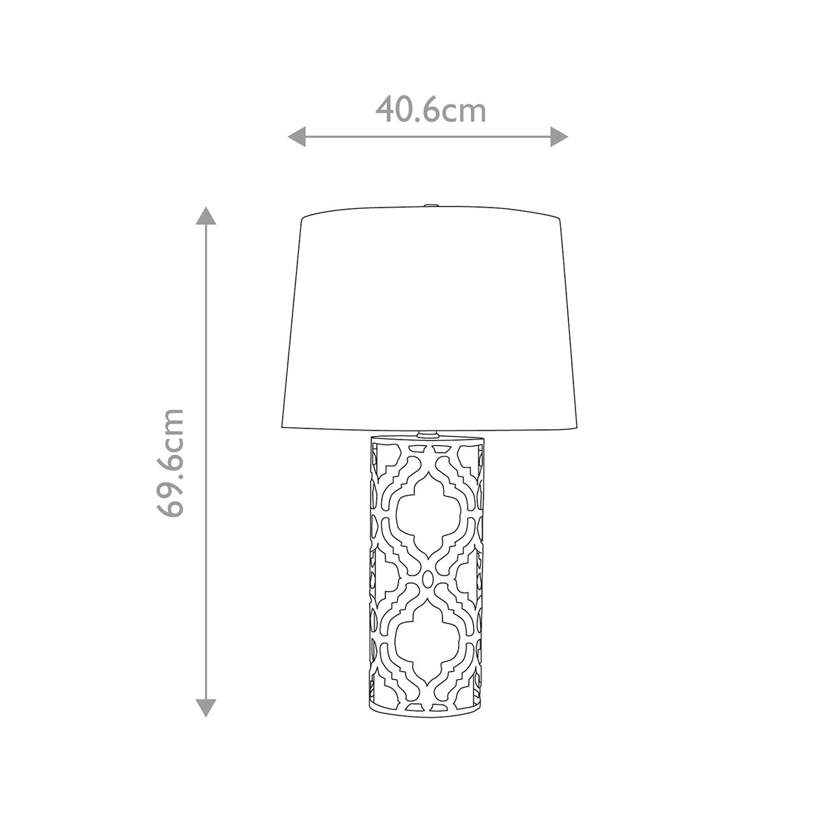 Tischlampe Arabella mit 1 Licht, Antik-Gold, Schirm in Elfenbein mit weißem Schirm