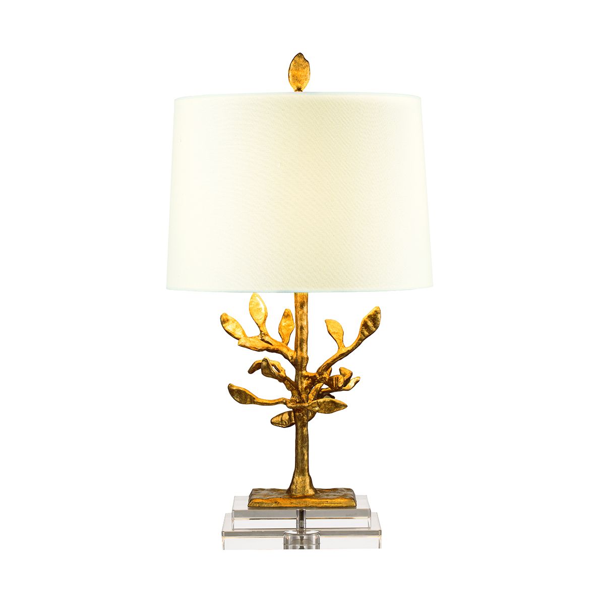 Audubon Park Tischlampe mit 1 Licht, Antik-Gold mit cremefarbenem Schirm