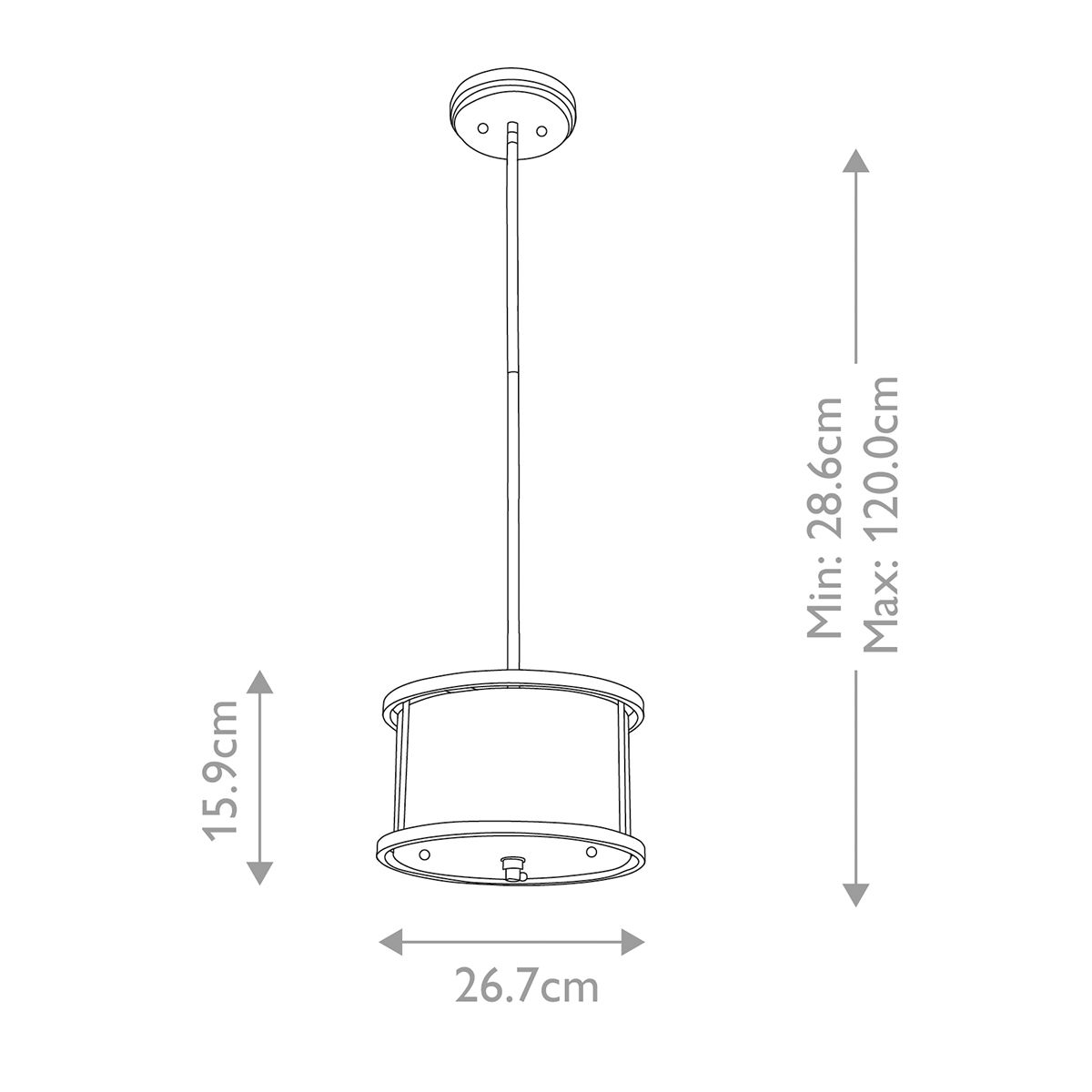 Lemuria Mini-Pendelleuchte mit 1 Licht und zwei Halterungen, Antik-Gold, Elfenbeinfarbener Lampenschirm