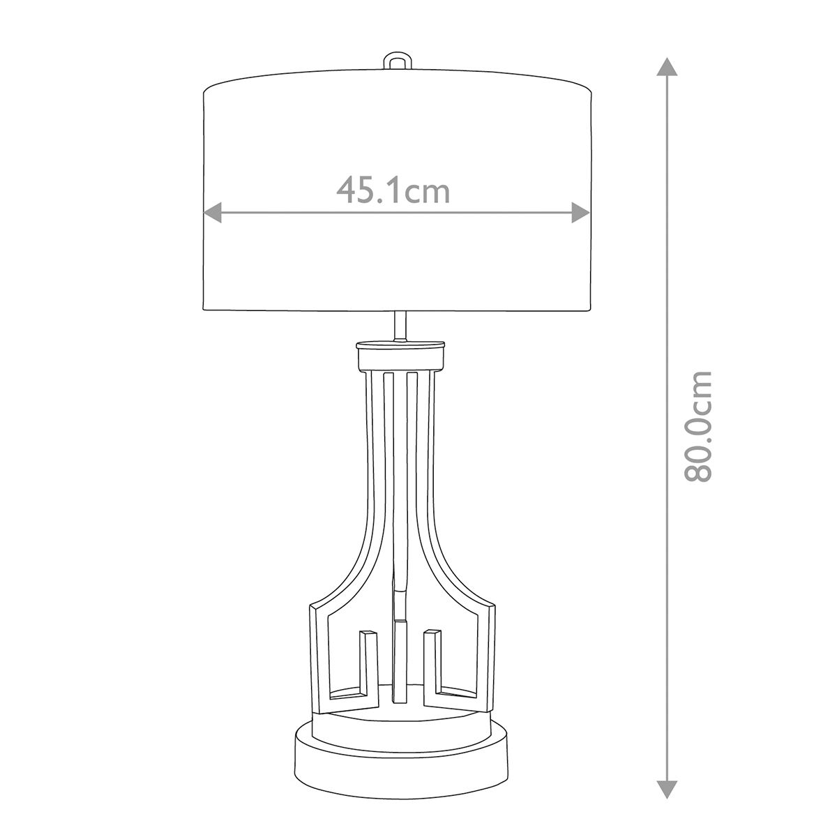 Tischlampe Lemuria mit 1 Licht, Antik-Gold mit elfenbeinweißem Schirm