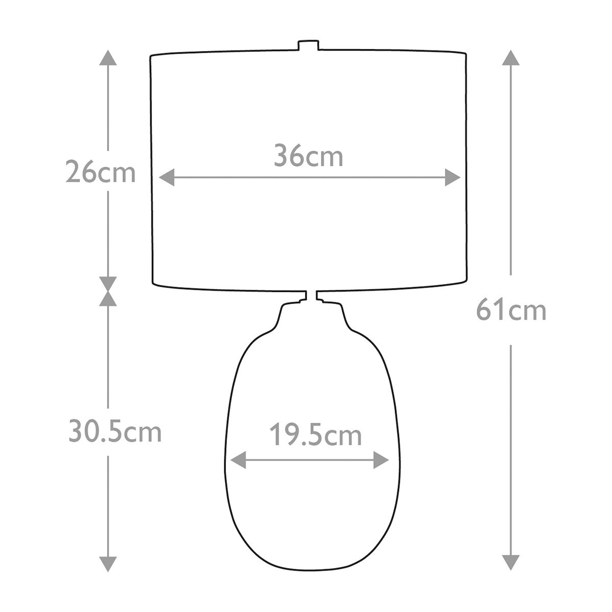 Grange Park Tischlampe mit 1 Licht, Grau/Braun