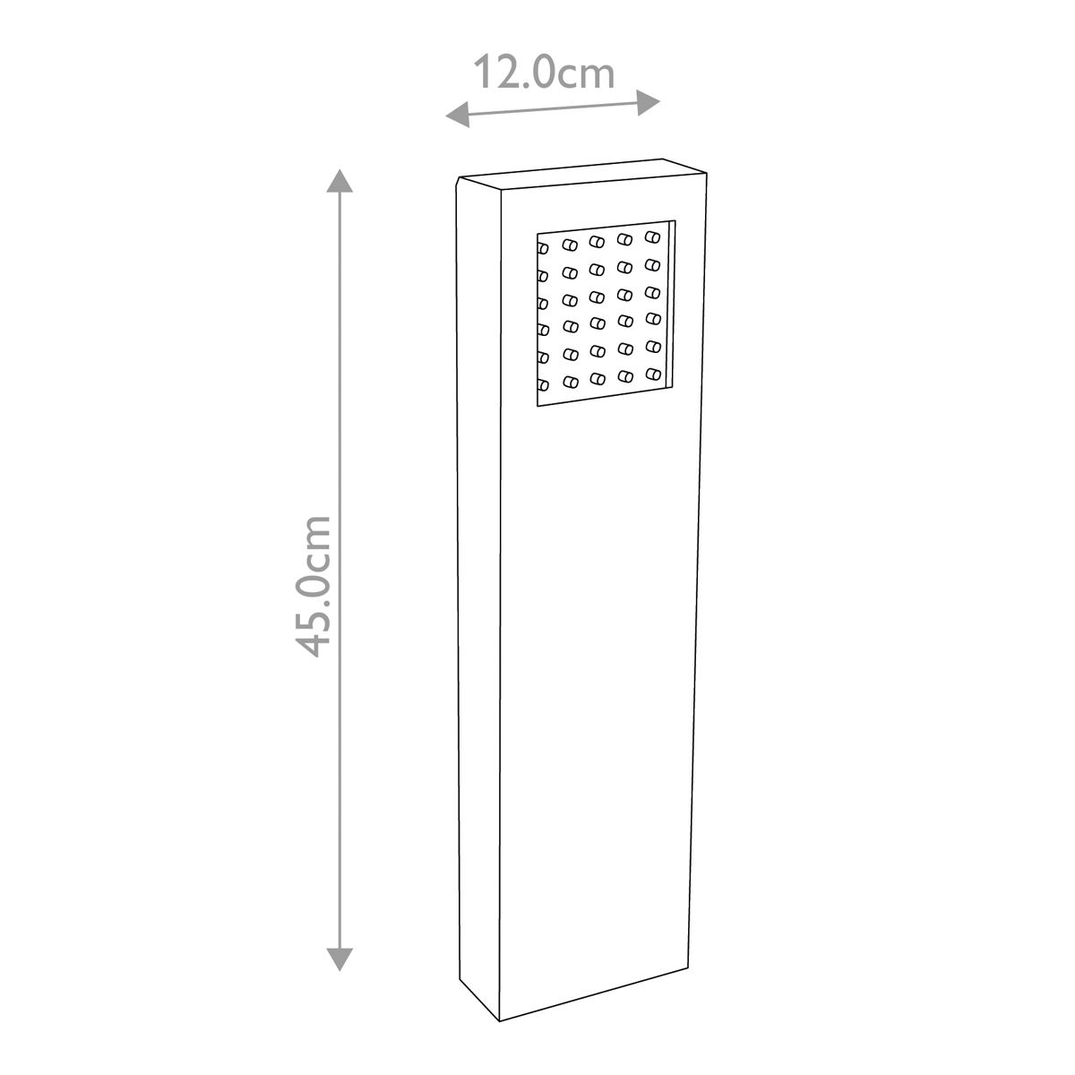 Beta Mini Pollerleuchte doppelseitig - Mattsilber