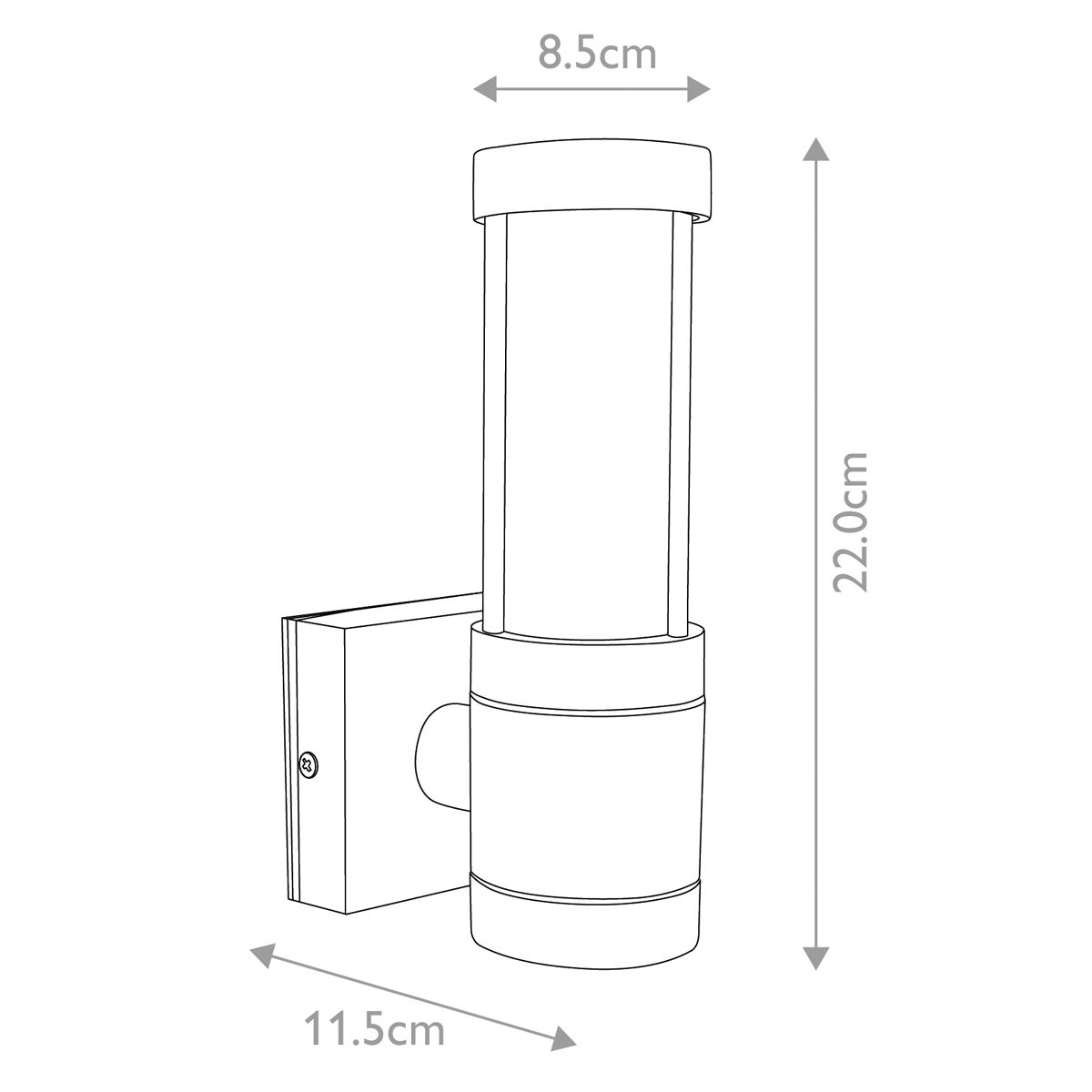 Beta Plain Wandlaterne - Mattsilber