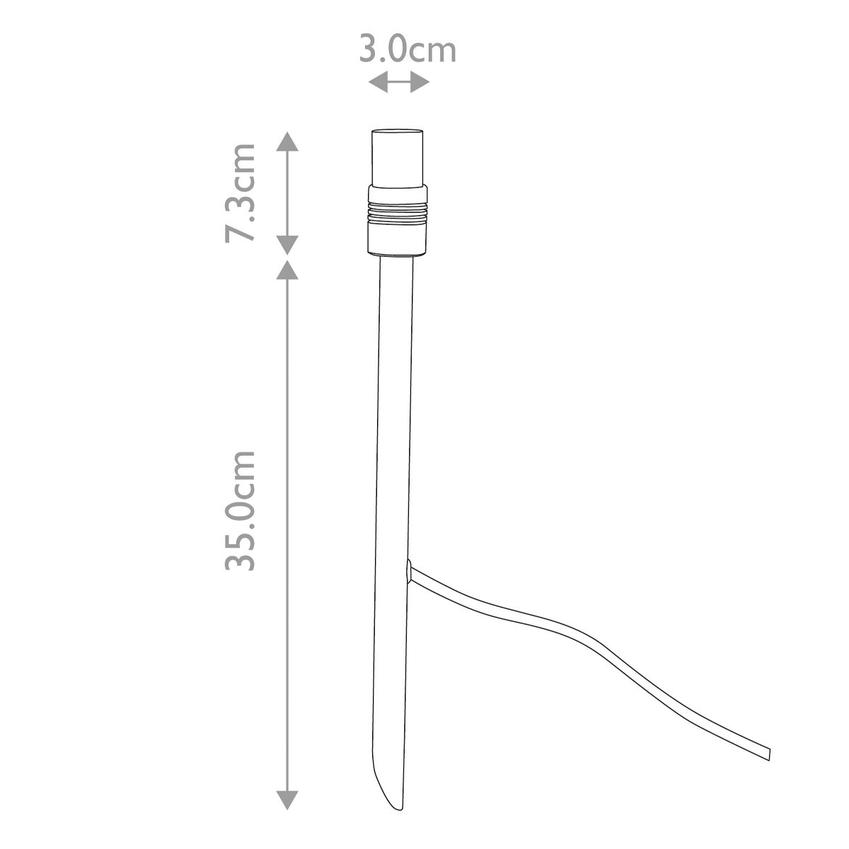 Ambleside 1 x 12 V Umgebungslicht und Erdspieß mit 1 m Kabel – eloxiertes Aluminium