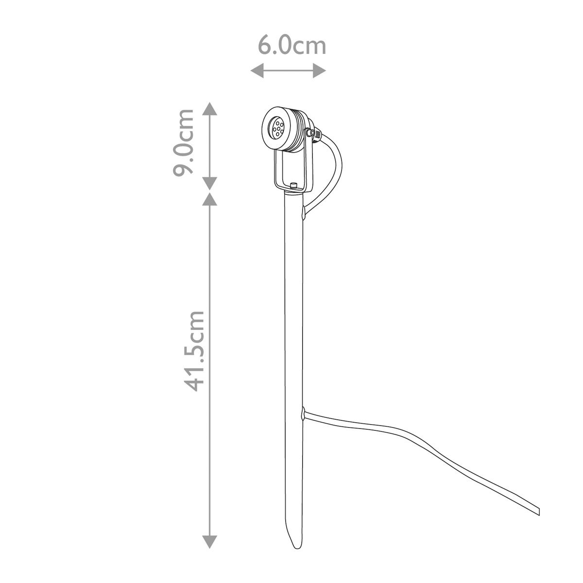 Spennymoor 1 x 12-V-Scheinwerfer und Mast mit 1 m Kabel – eloxiertes Aluminium