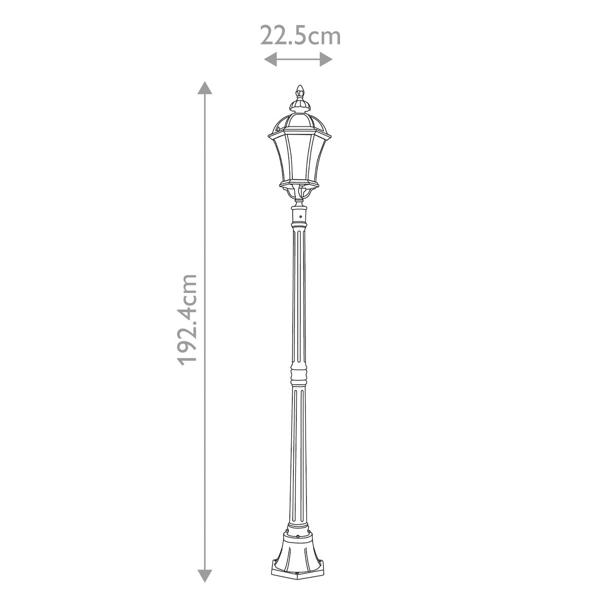 Ledbury Laternenpfahl mit 1 Licht, Schwarz