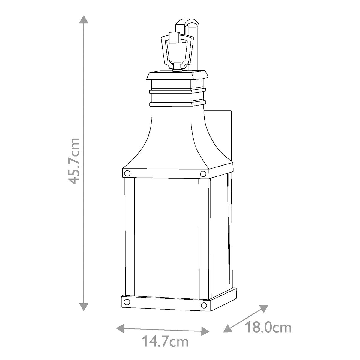 Beacon Hill 1 l kleine Wandlaterne – Museumsschwarz