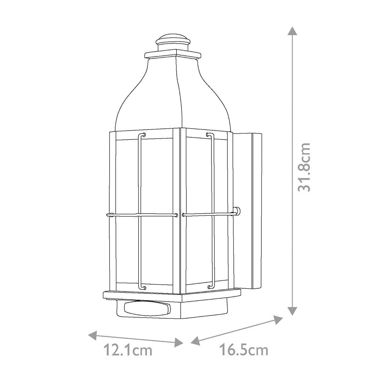 Kleine Wandlaterne Bingham mit 1 Licht, Sienna