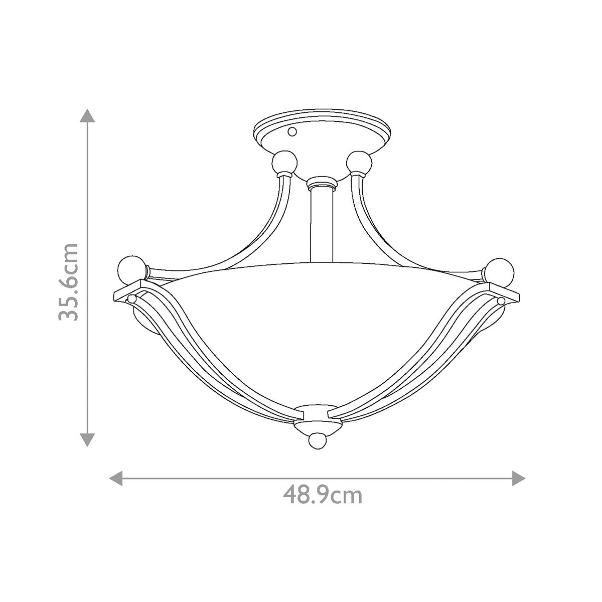 Bolla 2-flammige Halbdeckenleuchte - gebürstetes Nickel