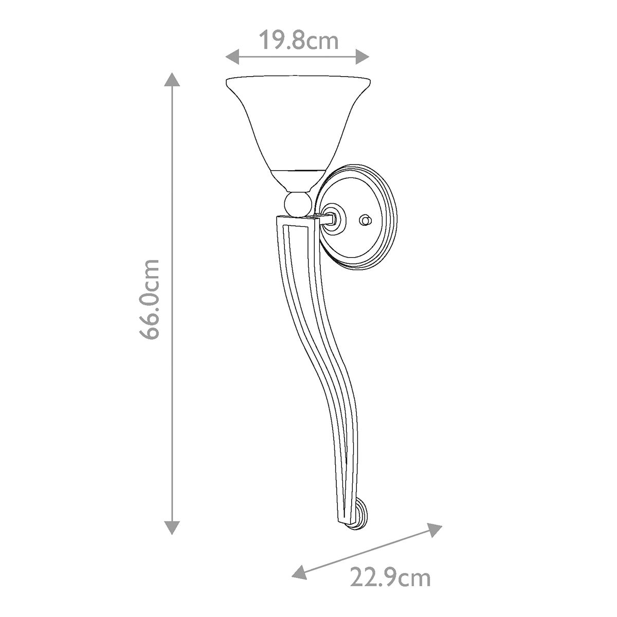 Bolla 1-flammige Wand-Torchiere - Gebürstetes Nickel