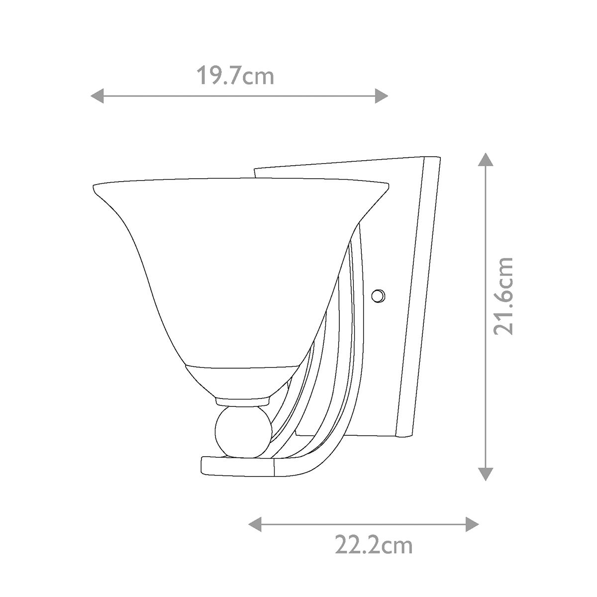 Bolla 1-flammige Wandleuchte - Gebürstetes Nickel