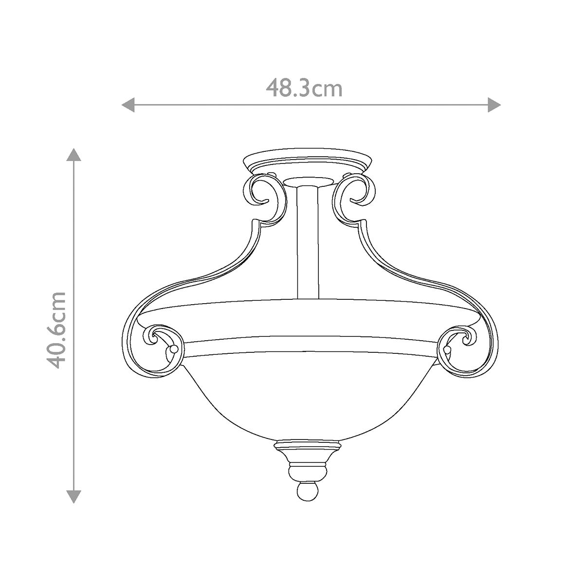 Cello 2-flammig, halbbündig - Antik Bronze