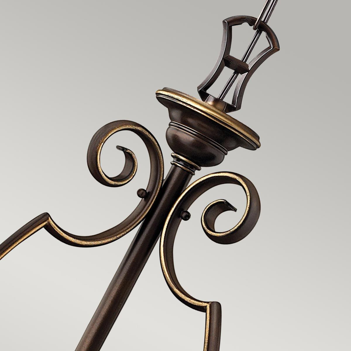 Kronleuchter Cello mit 6 Lichtern, Antikbronze