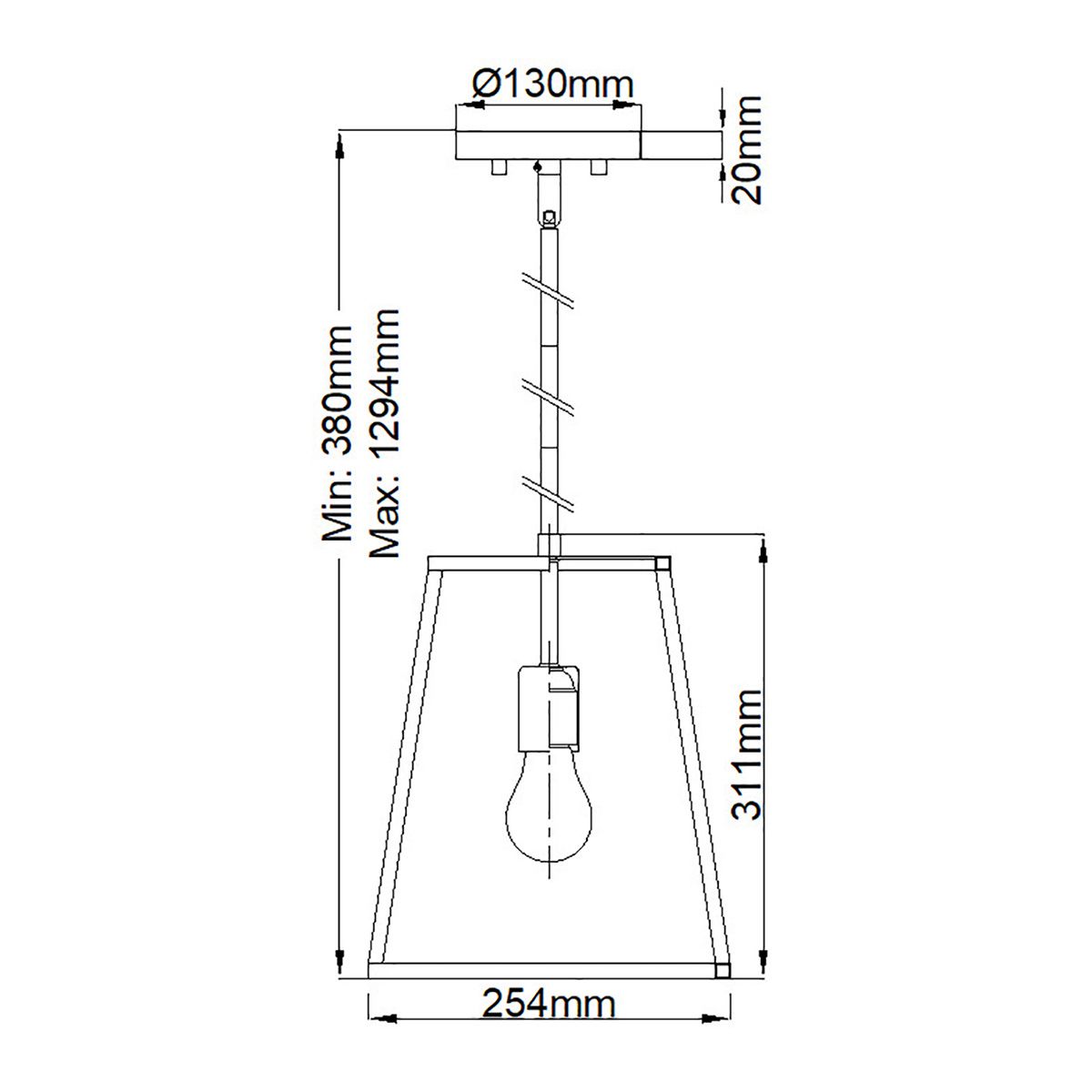 Fulton 1-flammige Pendelleuchte - Bronze und Messing