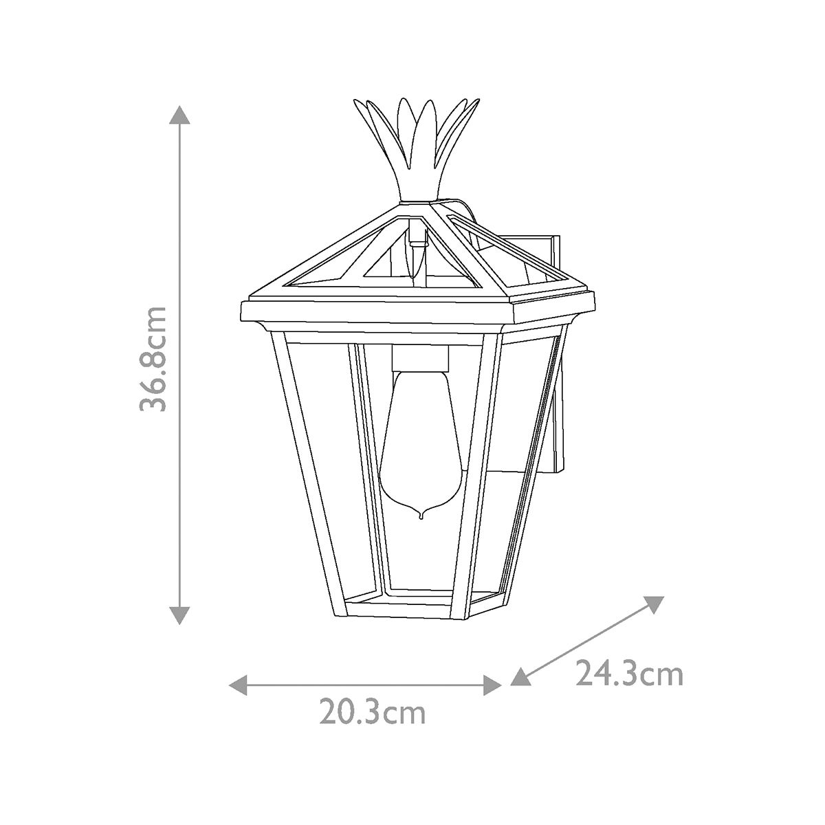 Palma 1 l kleine Wandlaterne - Schwarz