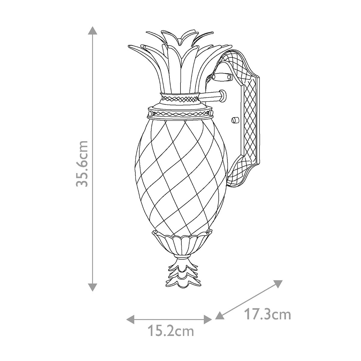 Kleine Wandlaterne „Plantation“, 1 l, brünierte Bronze