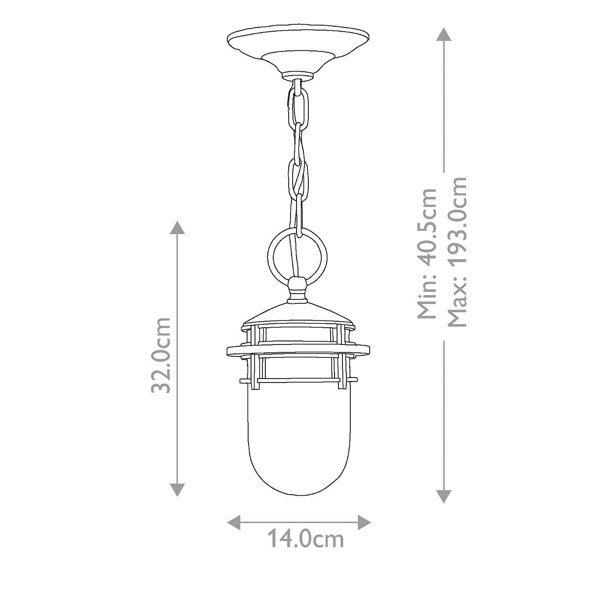 Reef 1-Licht-Kettenlaterne, viktorianische Bronze