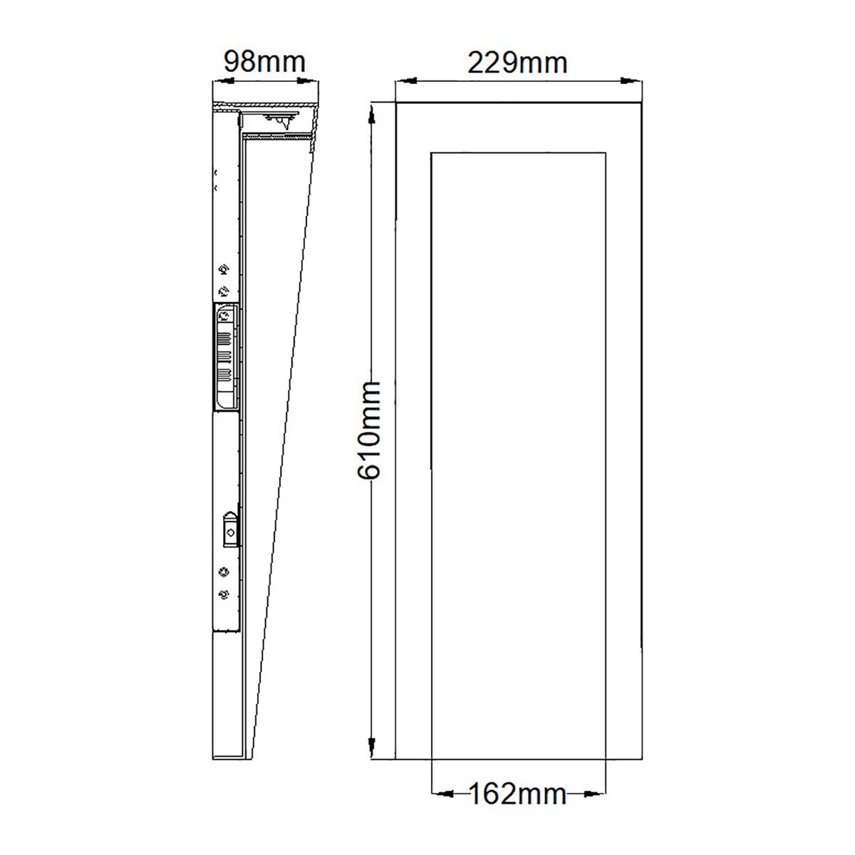 Konische LED-Wandlaterne - Strukturiertes Schwarz