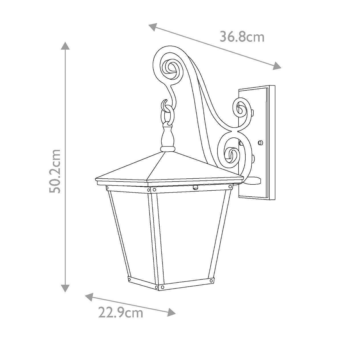 Trellis 3-flammige mittelgroße Wandlaterne - Regency Bronze