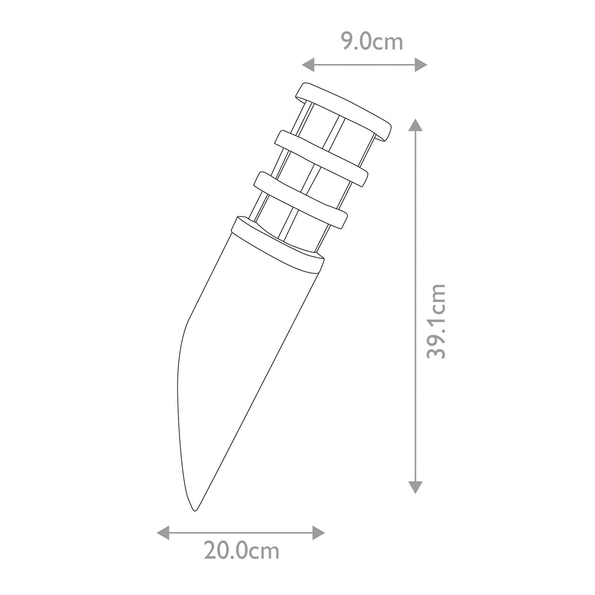 Hornbaek 1-flammige Fackel-Wandlaterne – 304 SS/Schwarz