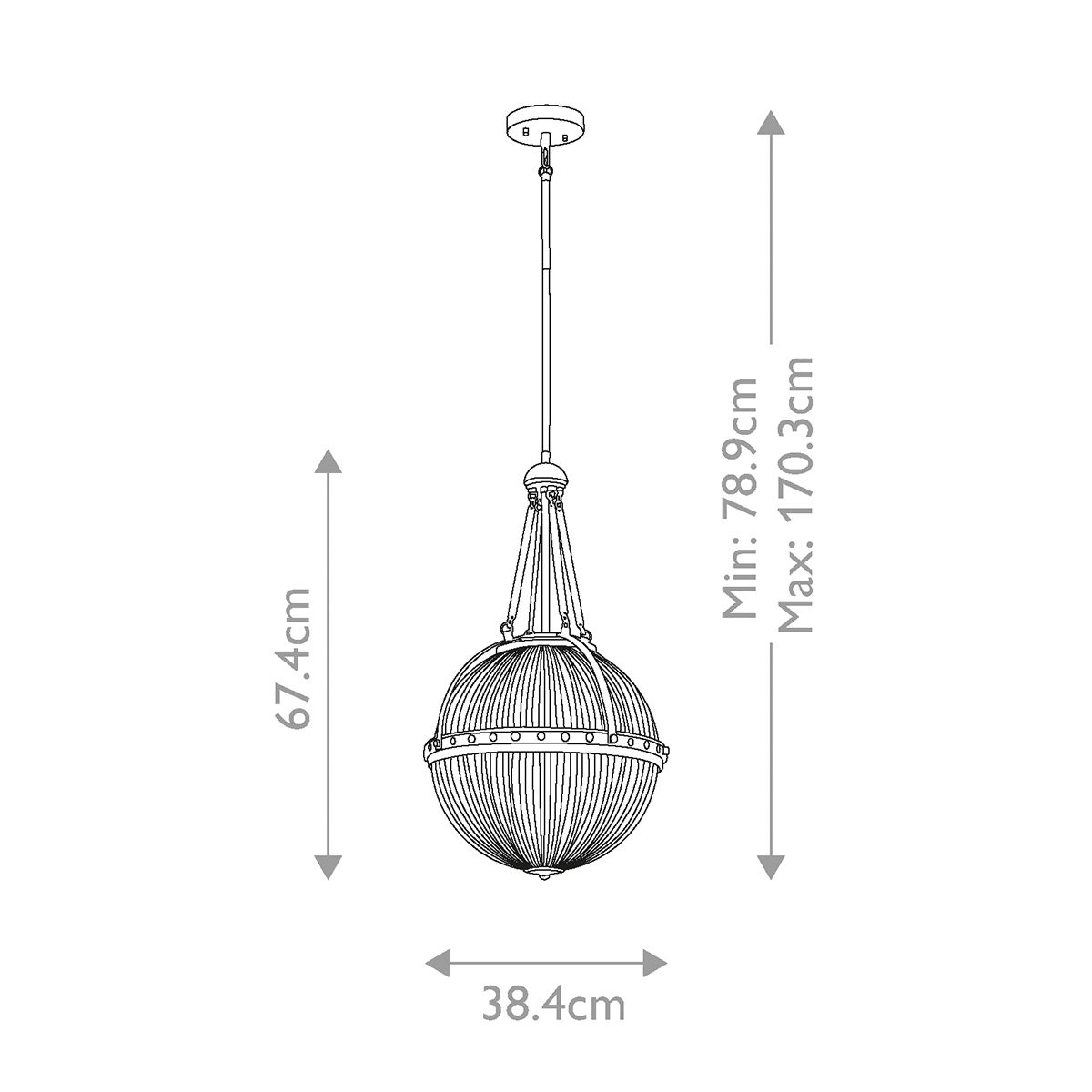 Aster 3-flammige Pendelleuchte - Naturmessing