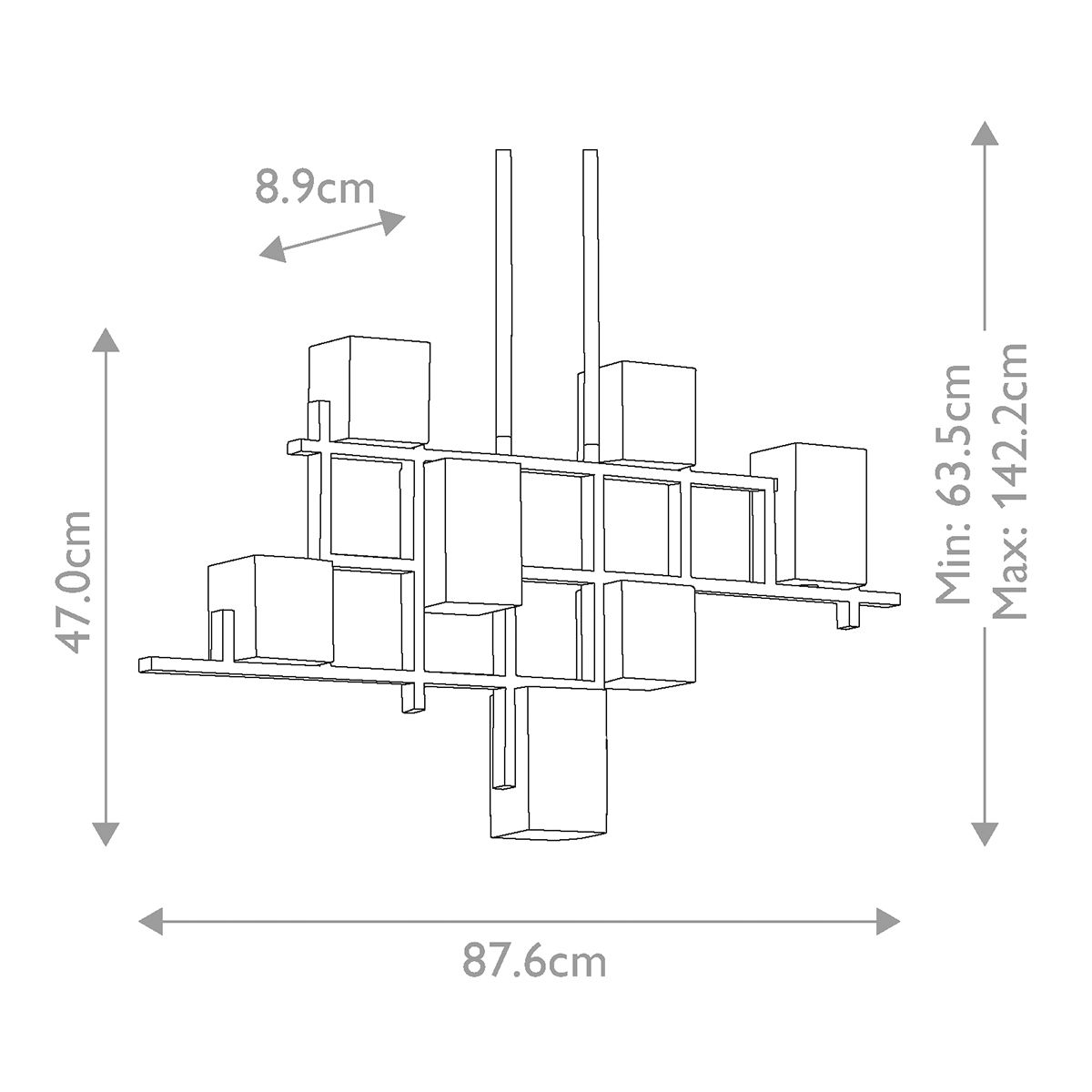 City Lights Linear-Kronleuchter mit 7 Lichtern, klassisches Zinn