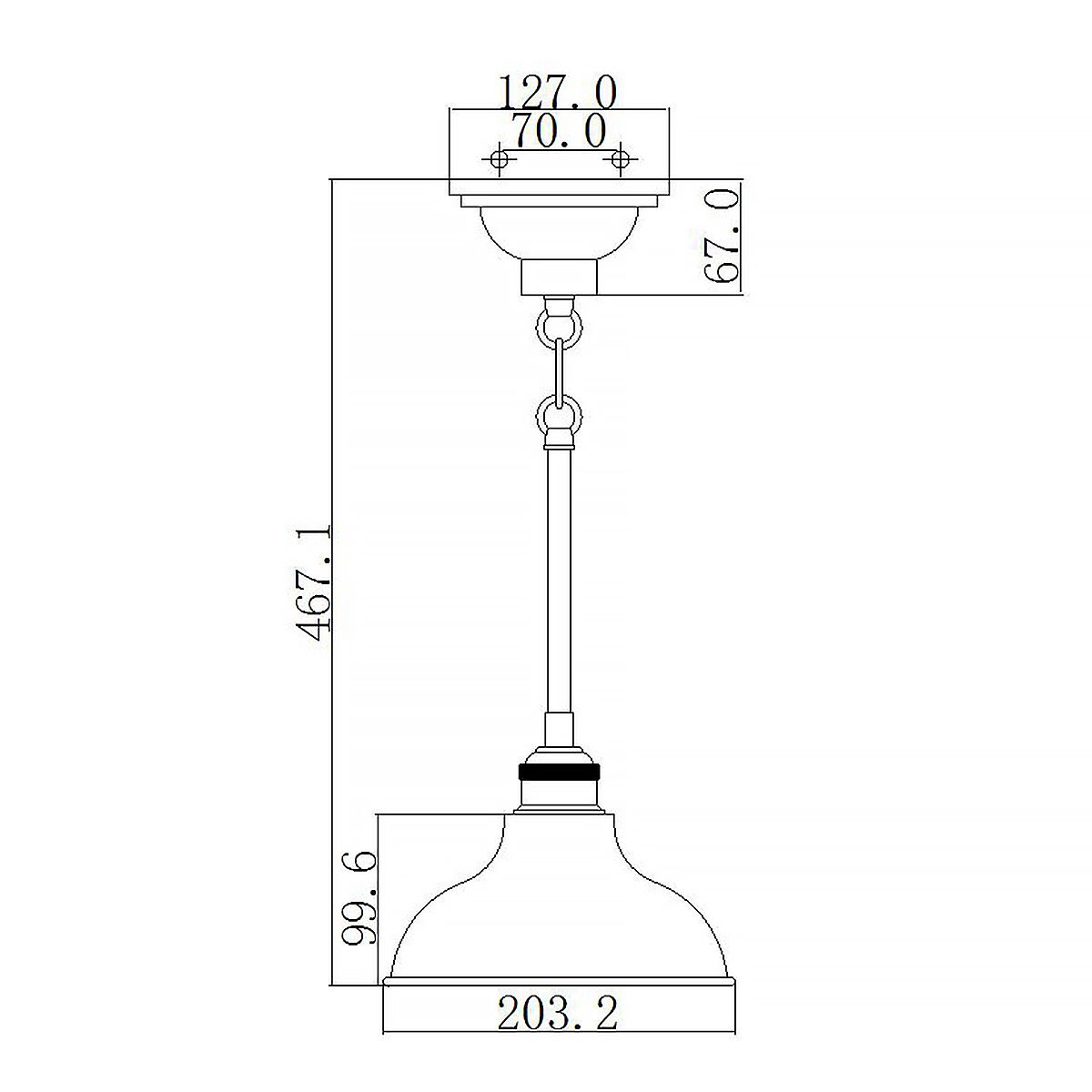 Cobson 1-flammige Mini-Pendelleuchte - Poliertes Nickel - Natürliches Messing